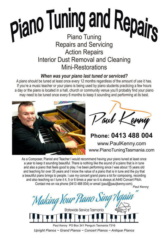 Paul Kenny Piano Tuner Tuning Repairs Servicing Smithton Burnie Ulverstone Devonport Launceston Hobart Tasmania